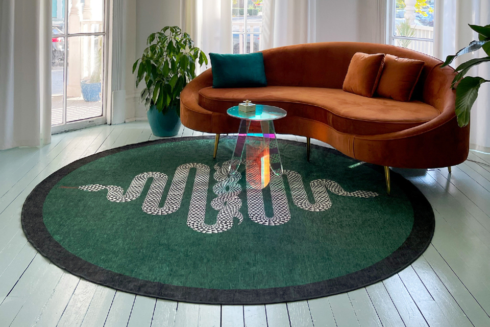leo inspired rug in living room zodiac