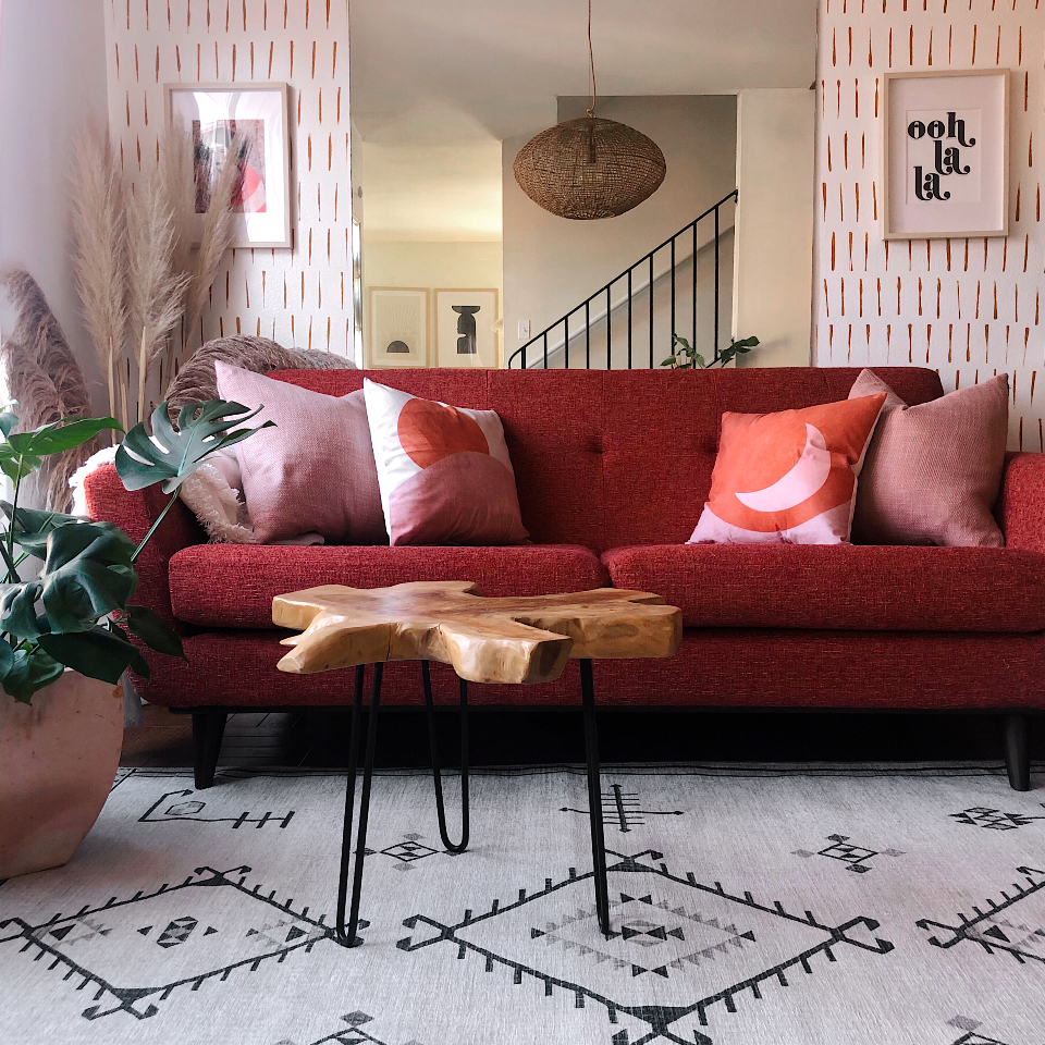 bohemian rug in living room